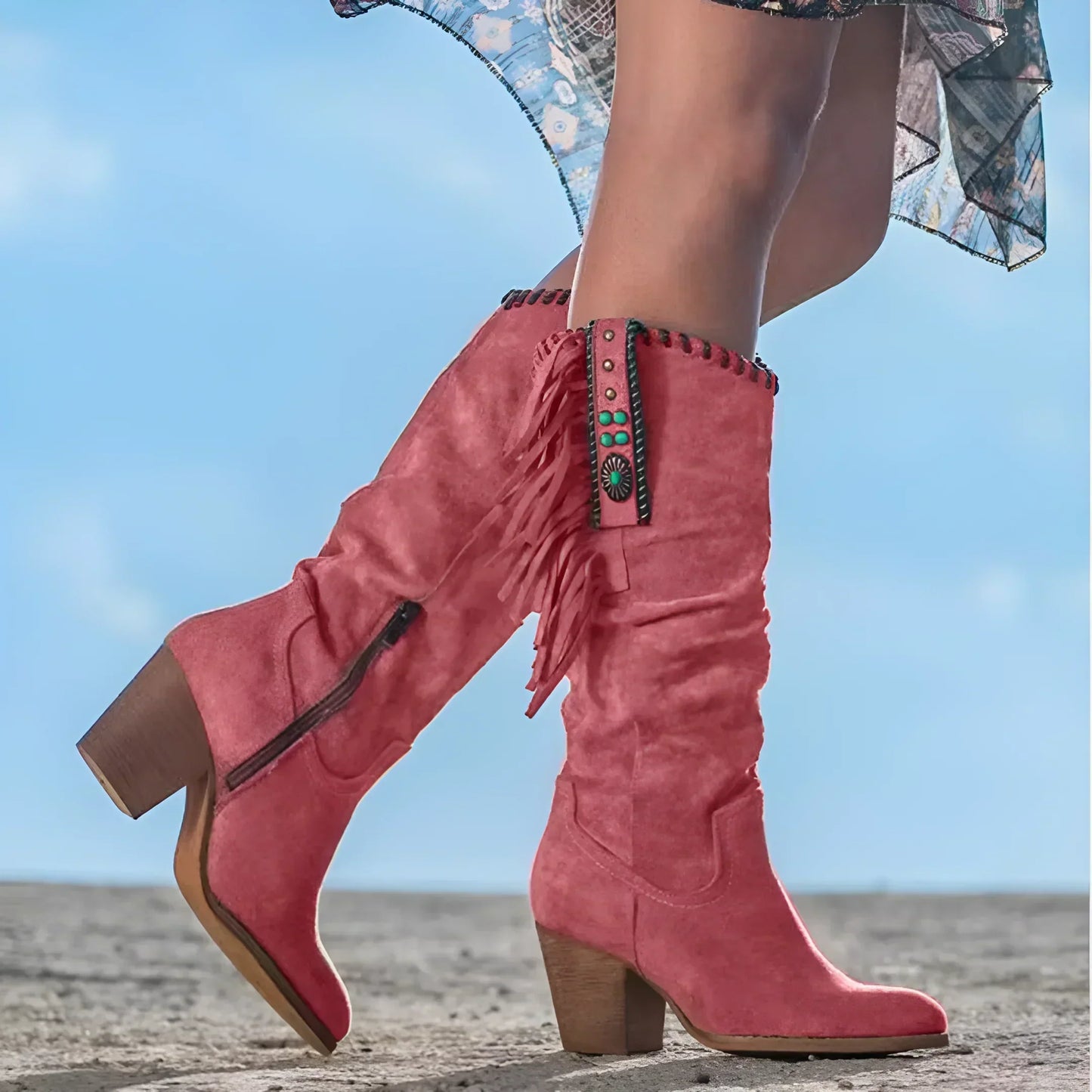 ZARENA | Leather Cowboy Boots for Women