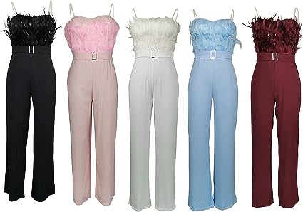 Valérie | Luxe Jumpsuit with Feather Accent