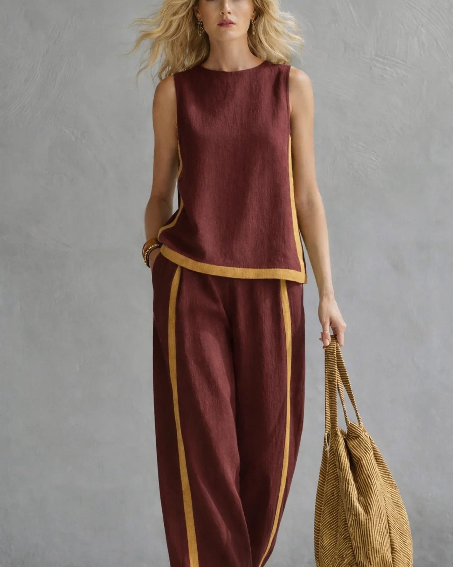 Amina Women's Co Ord Set | Layered Fringe, Wide Leg Trousers 6
