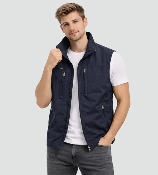 Bren Men's Outdoor Vest | Lightweight Fabric, Stand-up Collar, Practical Pockets 1