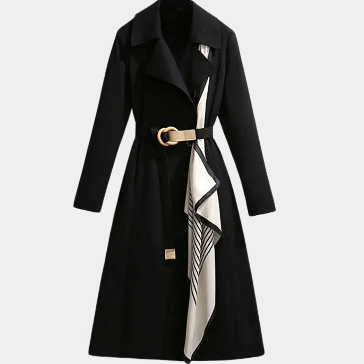 Brenna Women's Midi Coat | Smooth Fabric, Belted Waist 4