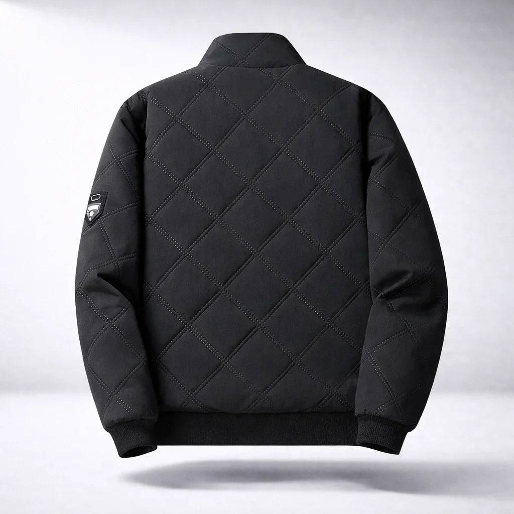 Caden Men's Bomber Jacket | Diamond Quilted, Fleece-Lined Winter Coat 5