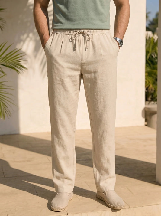 Caden Women's Linen Pants | Lightweight Lace-Up Front, Relaxed Fit 1