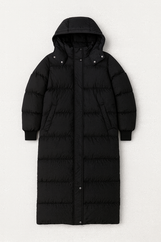 Eline Ladies Coat Winter | Quilted, Long Cut, High Collar
