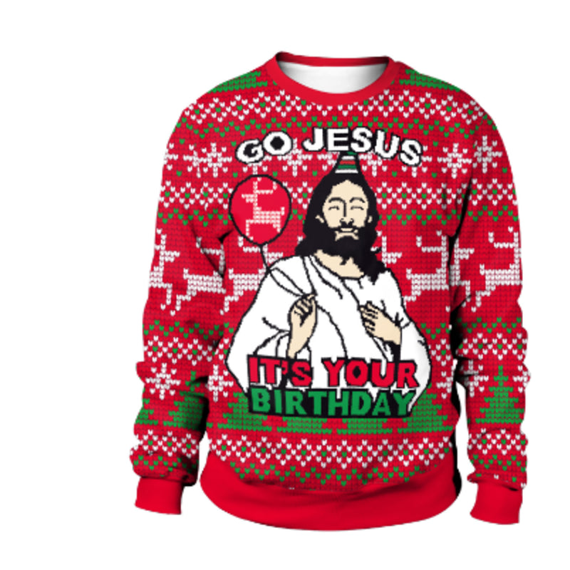 Gero Men's Sweater | Warm Knitted with Christmas Print, Comfortable