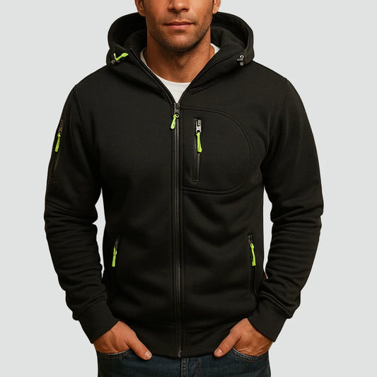 Harlan Men's Hoodie | Soft Fabric, Zip-Up, Adjustable Hood 1