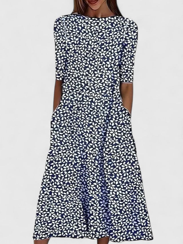 Kara Women's Midi Dress | Floral Print, Comfortable Fit, Plus Size Available 2