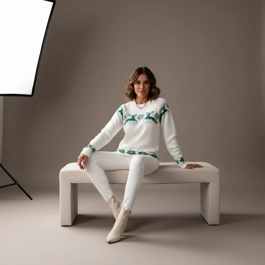 Kira Women's Christmas Sweater | 100% Acrylic, Comfortable Regular Fit and Festive Look