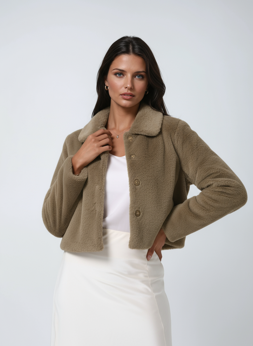 Kira Ladies Winter Jacket | Soft Faux Fur, Boxy Silhouette