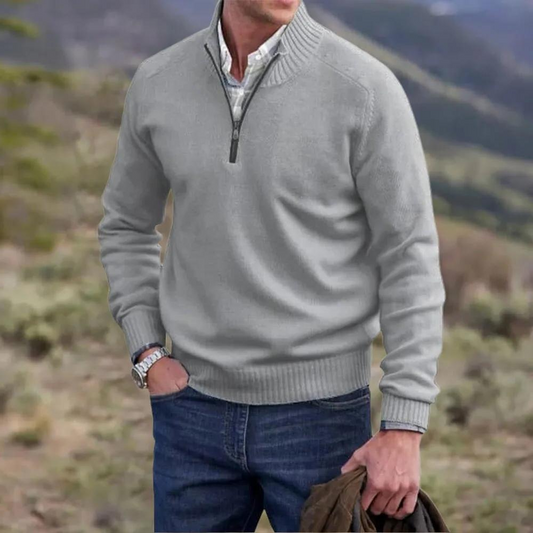 Lance Men's Cashmere Quarter Zip Sweater | Lightweight Comfort, Modern Fit 1
