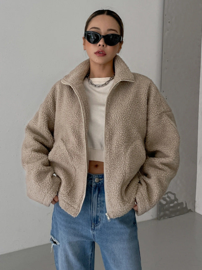 Lara Women's Wool Jacket | Cozy Lambswool, Oversized 6