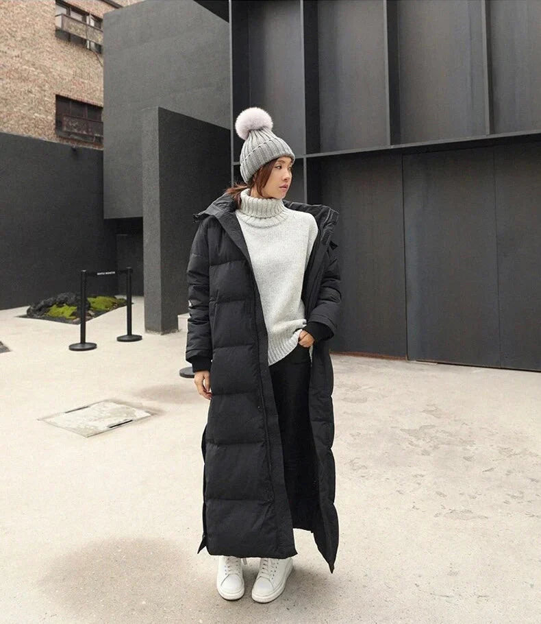 Luna Women's Winter Jacket | Quilted, Long Puffer with Hood