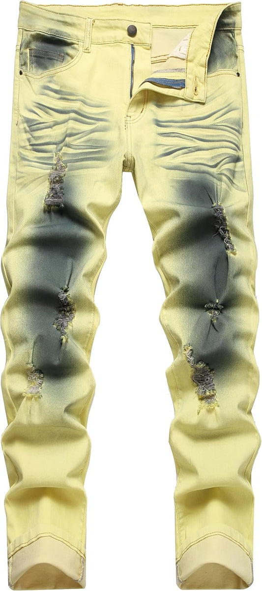 Mace Men's Slim-Fit Ripped Jeans | Durable Cotton Denim, Best Jeans for Men 1