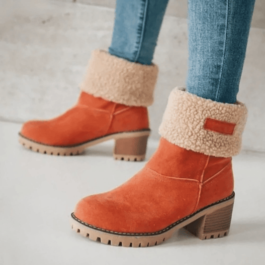 Mila Women's Ankle Boots | Black Boots with Warm Lining