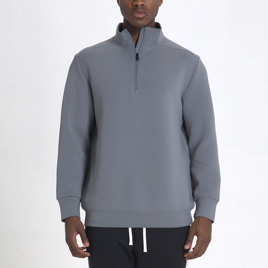 Milo Men's Sweater | Cotton Blend, Casual with Half-Length Zipper