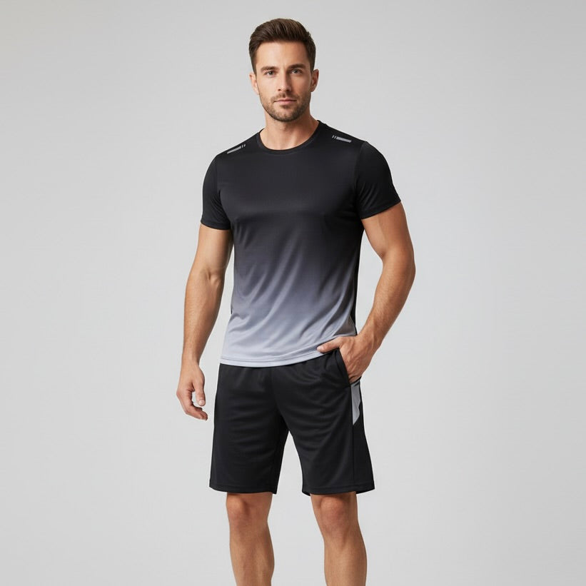 Milo Men's Sports Set | Breathable Polyester, Slim Fit with Gradient Color