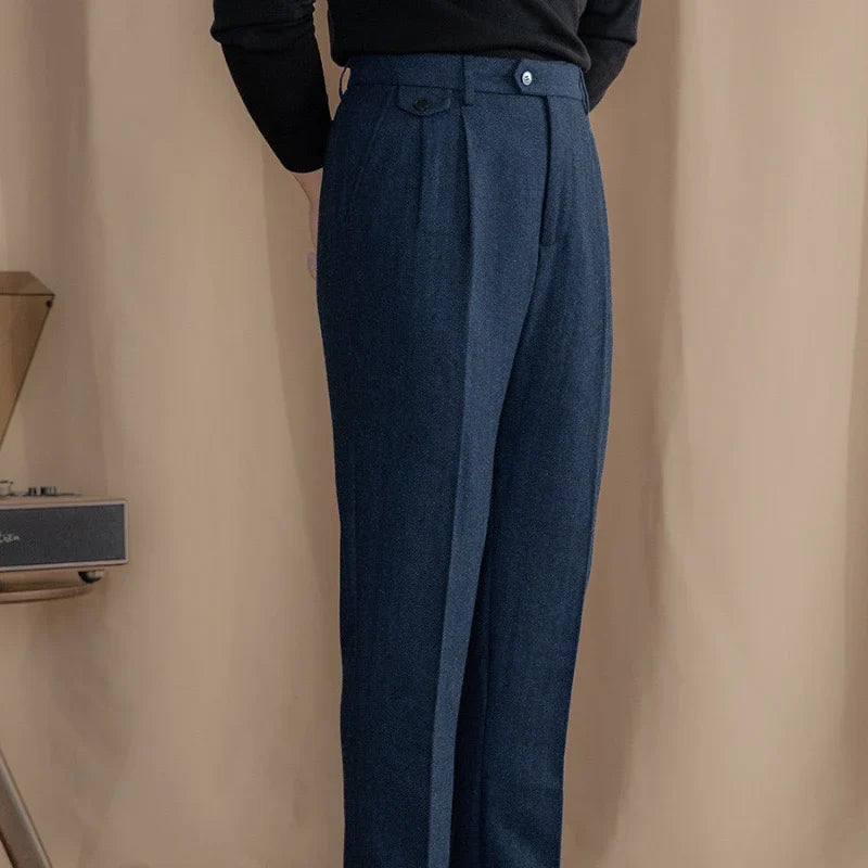 Milo Women's High-Waist Trousers | Herringbone Wool Blend Tailored Fit 5