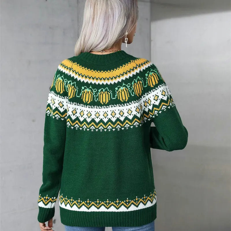 Funny Christmas Sweater for Women | Modern Nordic Pattern, Comfortable Fit