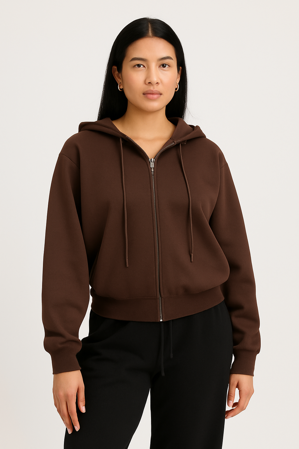 Rita Ladies Vest | Comfortable Black Zip-Up with Hood