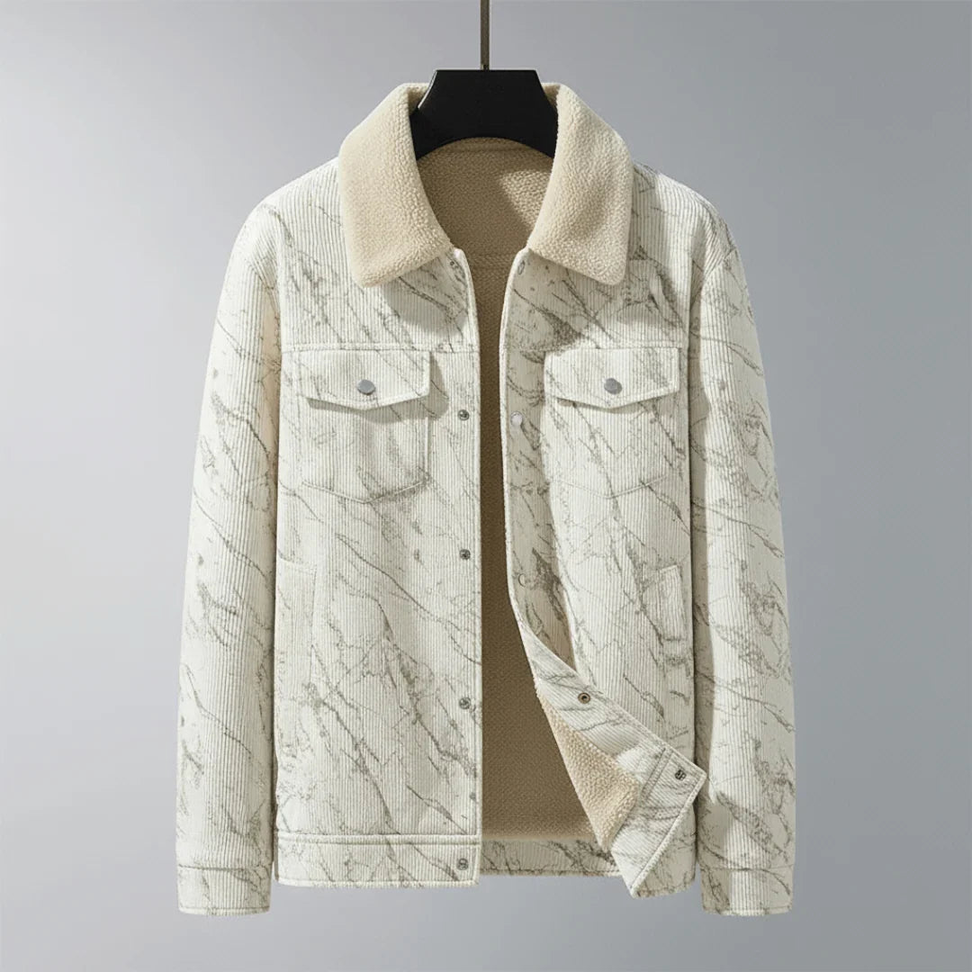 Rylan Men's Jacket | Fleece-Lined Corduroy Trucker with Faux Shearling Collar 3