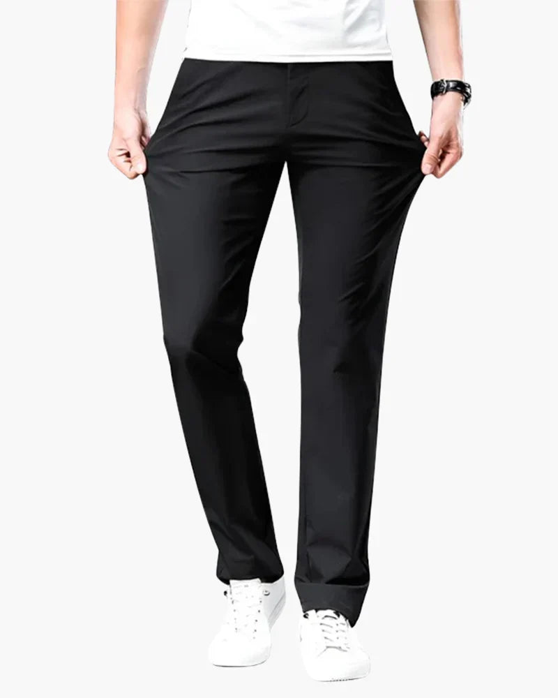 Saxon Men's Slim Tapered Trousers | Soft Cotton with Stretch Waist 2