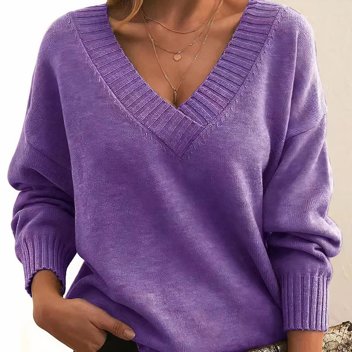 Sorin Women's V-Neck Sweater | Soft Knit, Relaxed Fit 9