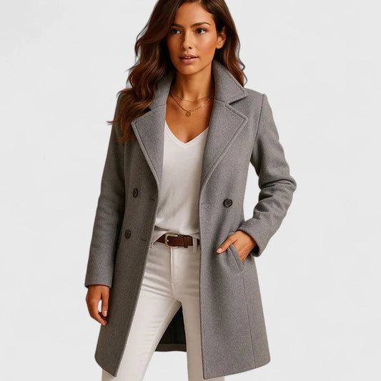 Talia Women's Long Coat | Tailored Silhouette, Notch Lapels 1