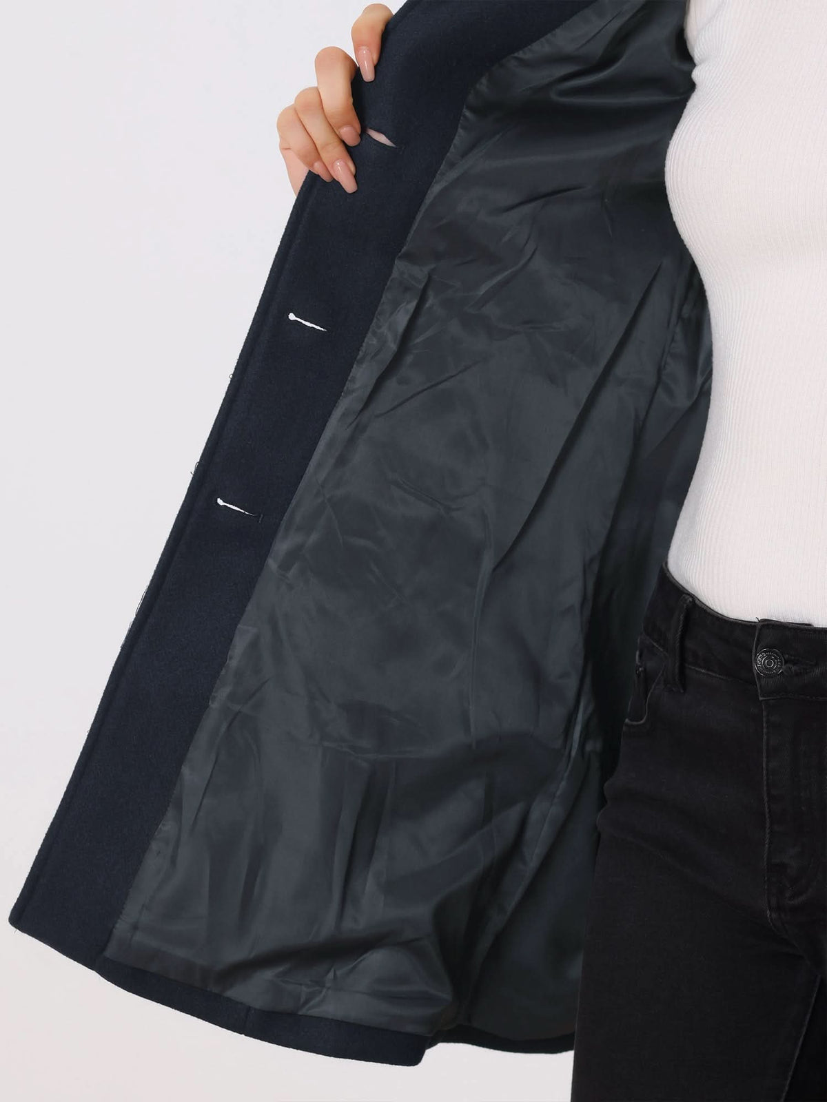 Talia Women's Tailored Trench Coat | Classic Collar, Button Front 8