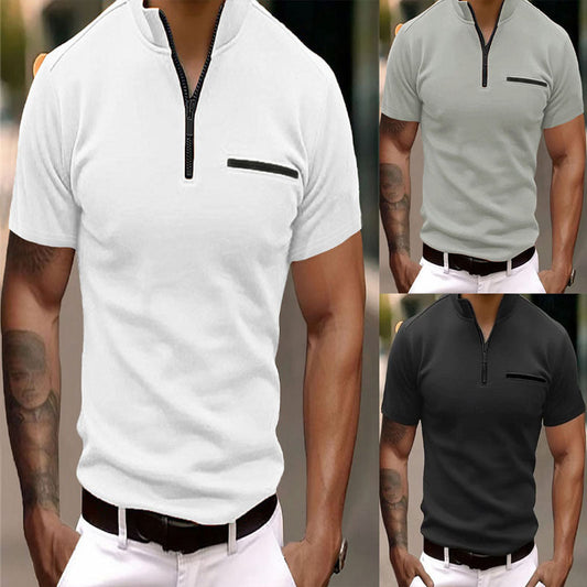 Wade Men's Short-Sleeved Shirt | Lightweight Fabric, Modern Zipper 1