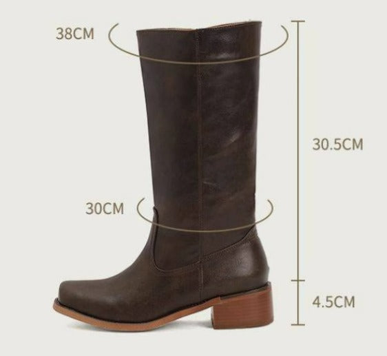 LEONIE | Leather Long Boots for Women