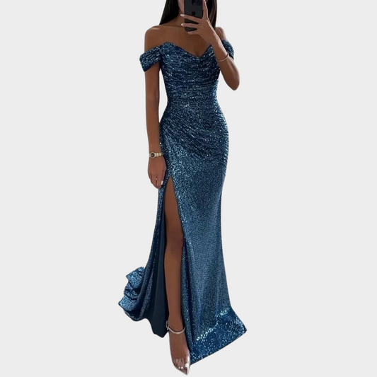 ISABELLE | Long Evening Dress with Split for Wedding Guests
