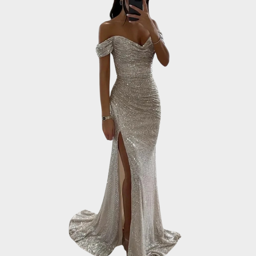 ISABELLE | Long Evening Dress with Split for Wedding Guests