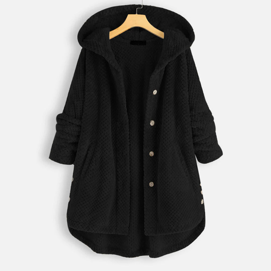 Button Down Jacket with Hood for Women | Warm