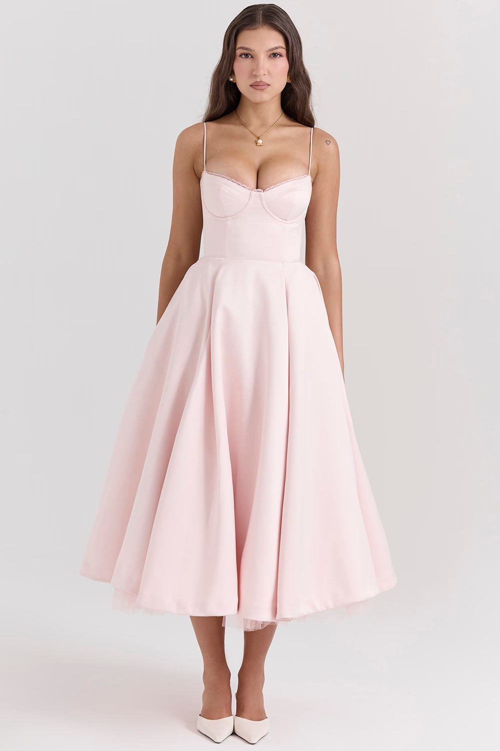 ELIORA | Elegant Midi Dress with Tulle Skirt