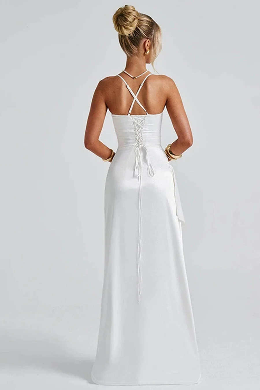 Elarisse | Maxi Dress with Spaghetti Straps and Elegant Split