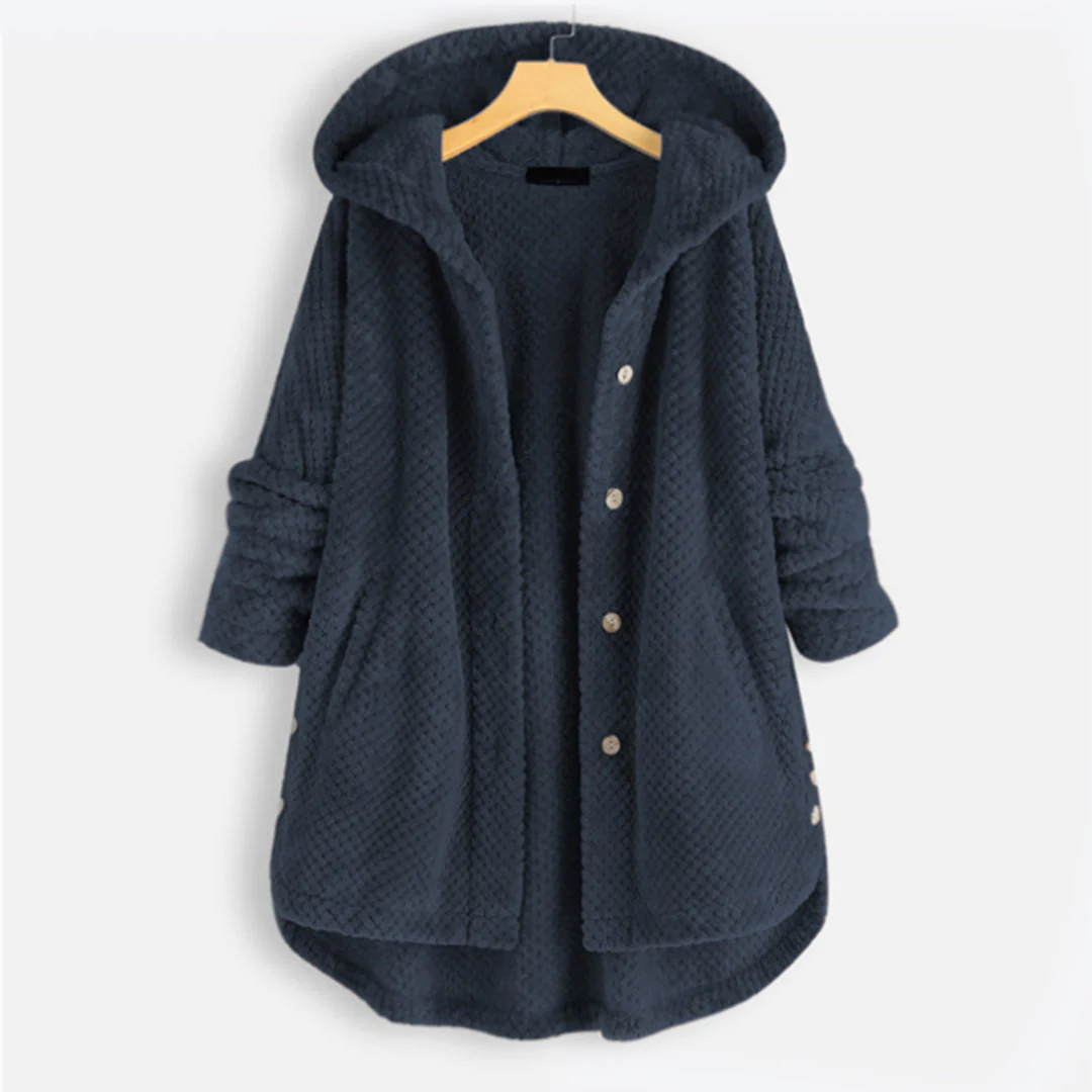 Button Down Jacket with Hood for Women | Warm