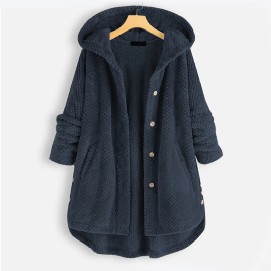 Button Down Jacket with Hood for Women | Warm