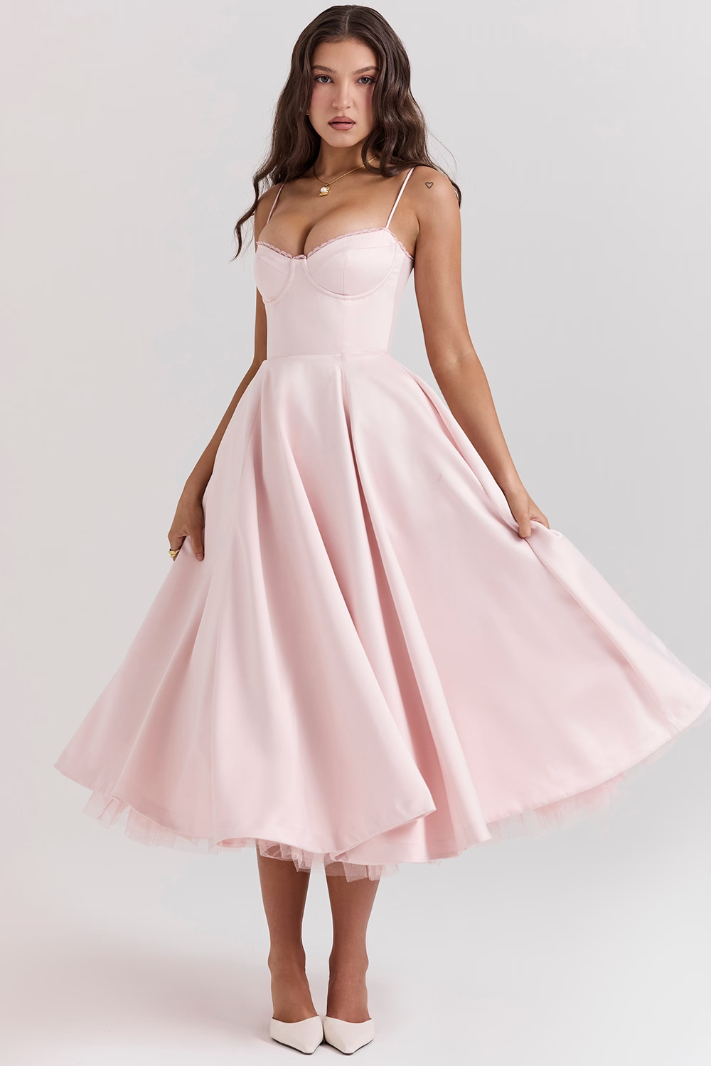 ELIORA | Elegant Midi Dress with Tulle Skirt