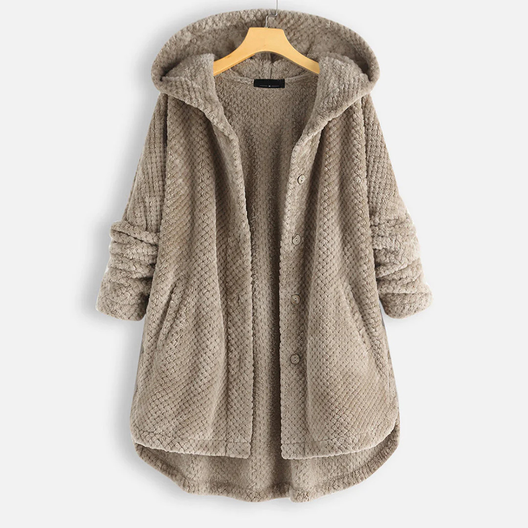 Button Down Jacket with Hood for Women | Warm
