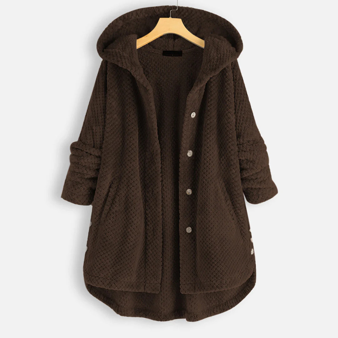 Button Down Jacket with Hood for Women | Warm
