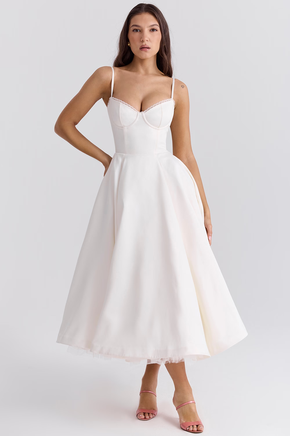 ELIORA | Elegant Midi Dress with Tulle Skirt
