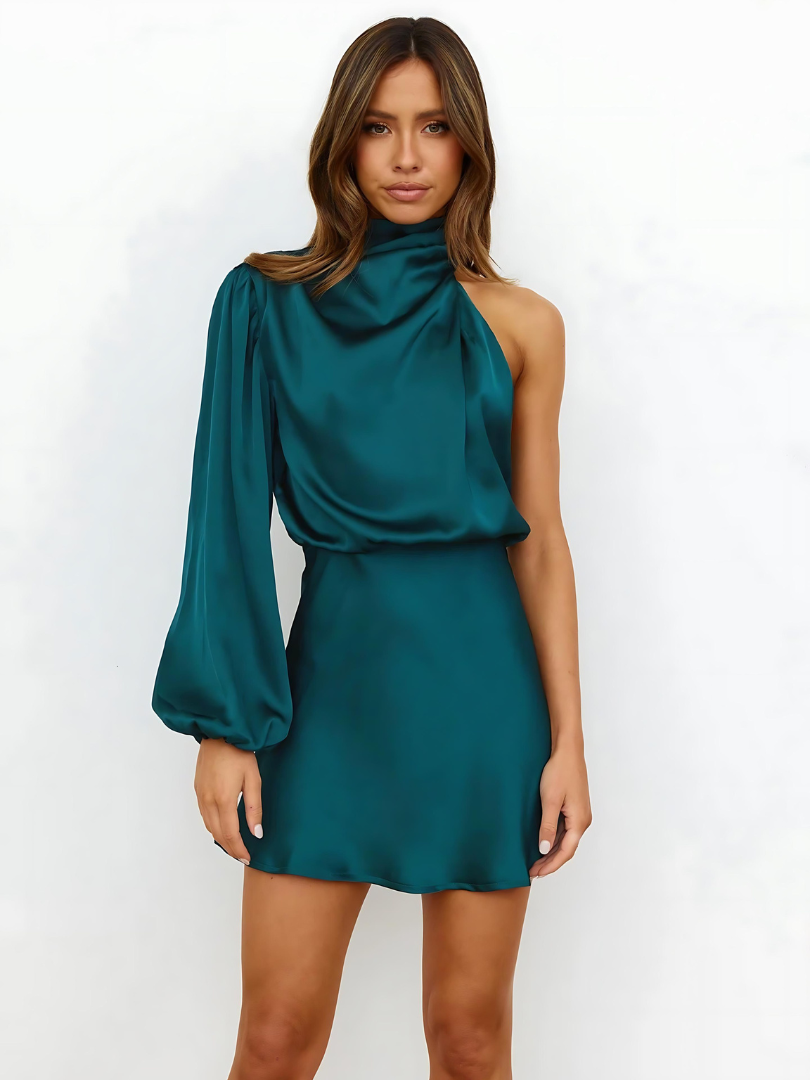 Elia | Satin One-Shoulder Dress – Luxe, Elegant & Unforgettable