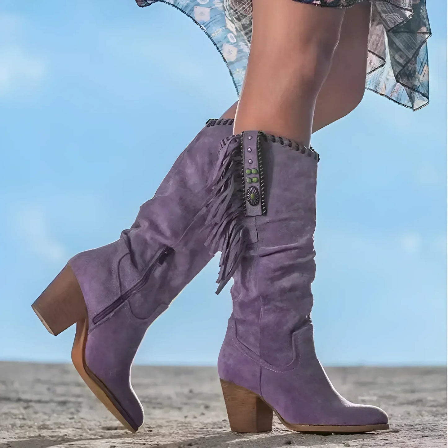 ZARENA | Leather Cowboy Boots for Women