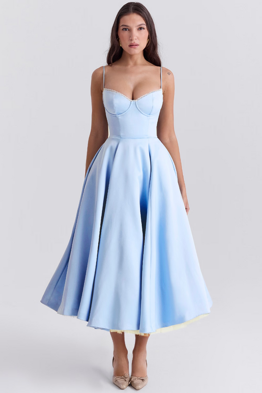 ELIORA | Elegant Midi Dress with Tulle Skirt