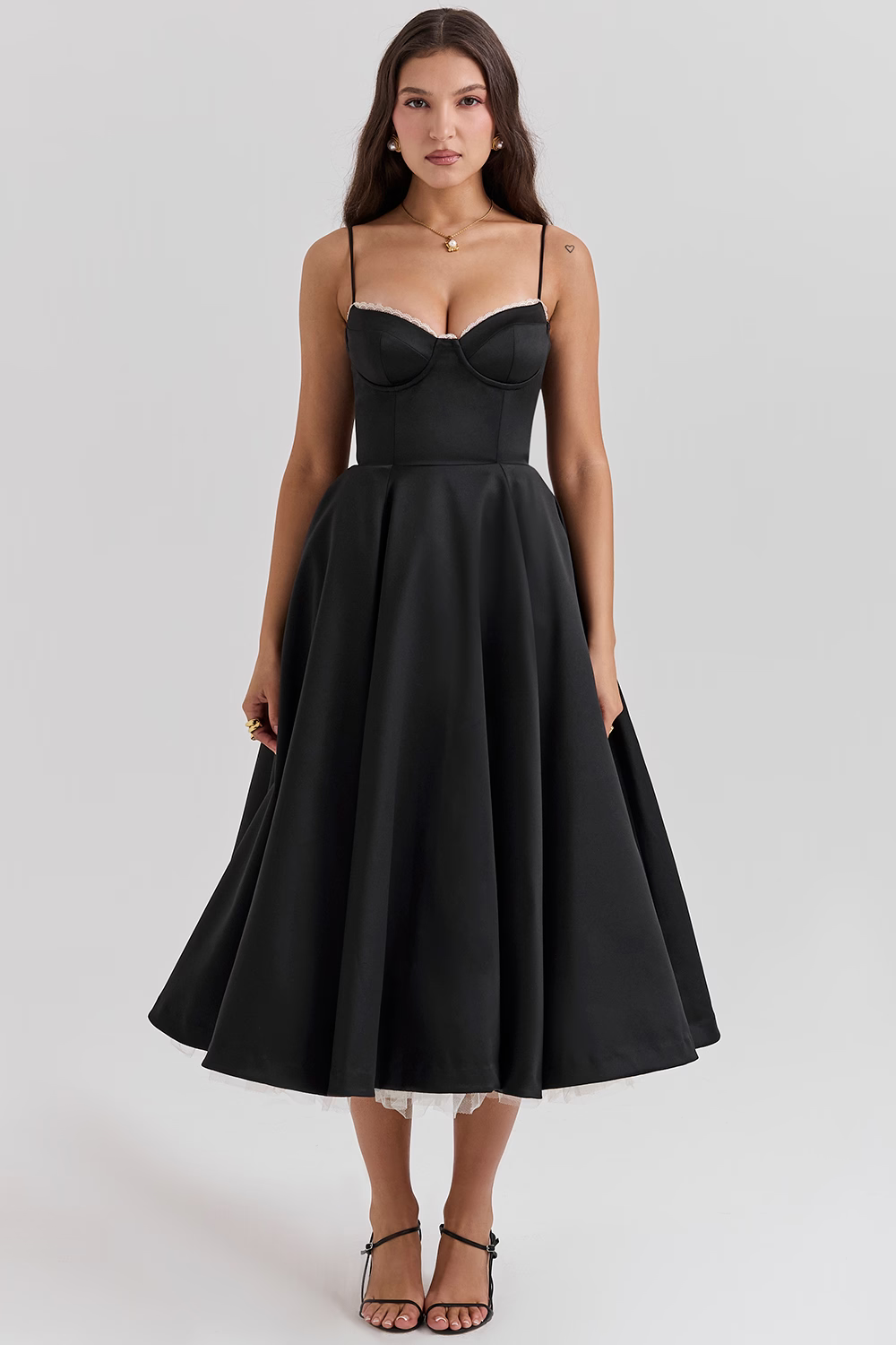 ELIORA | Elegant Midi Dress with Tulle Skirt