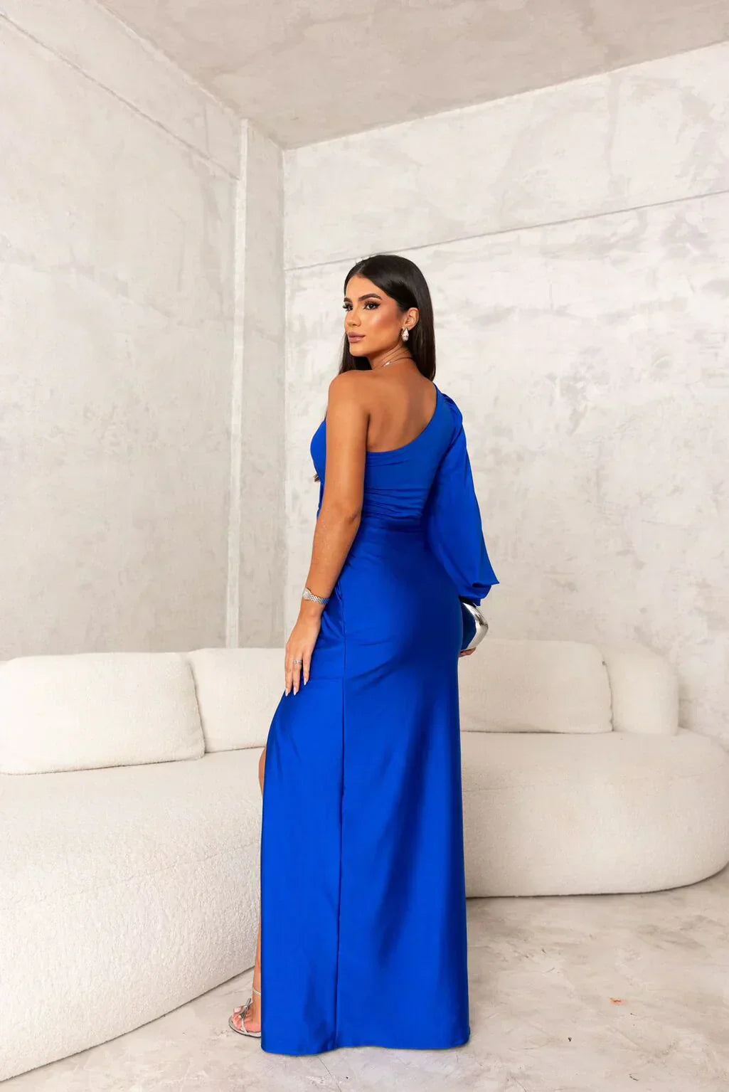 DALINA | One-Shoulder Wedding Guest Maxi Dress with Split