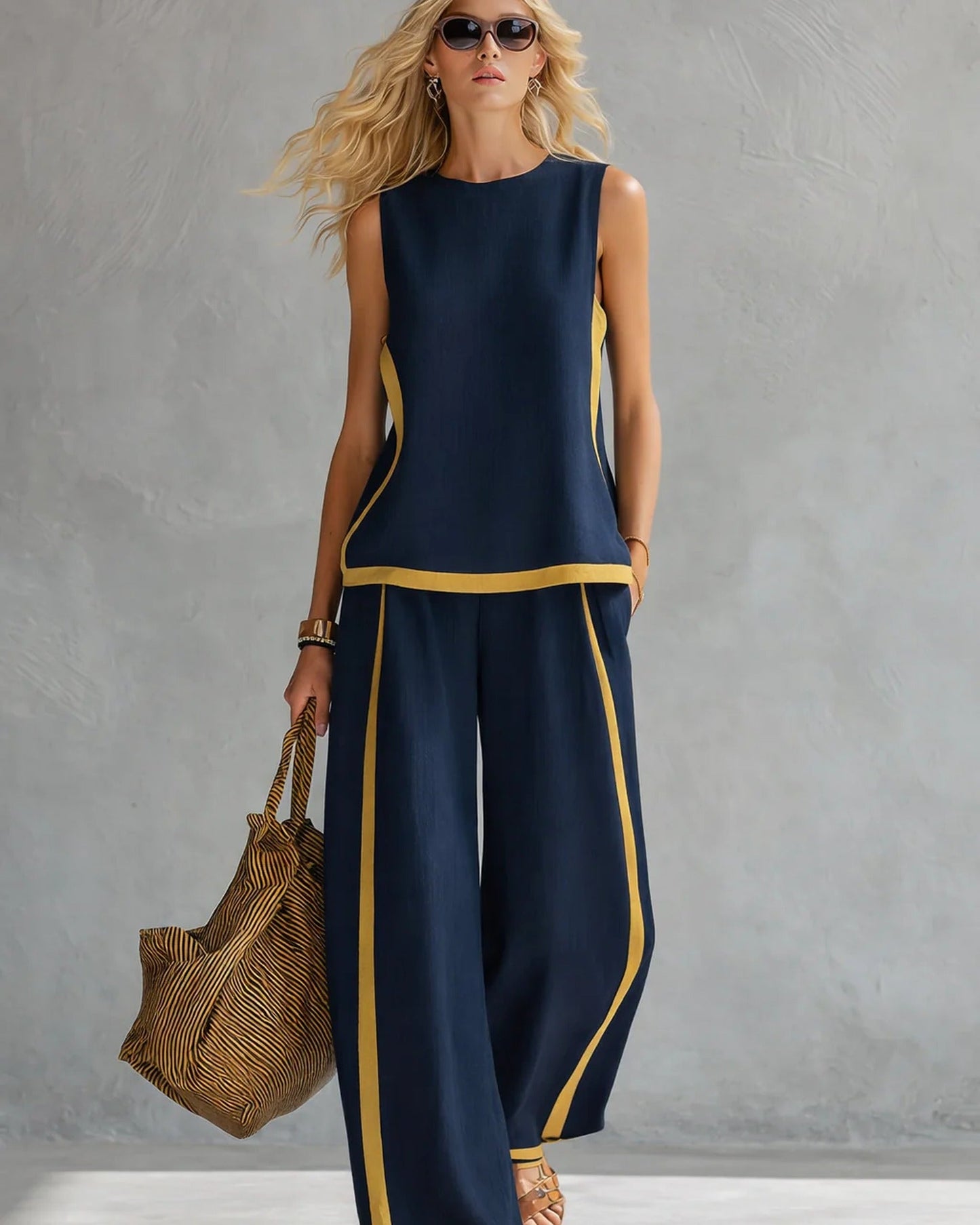 Amina Women's Co Ord Set | Layered Fringe, Wide Leg Trousers 4