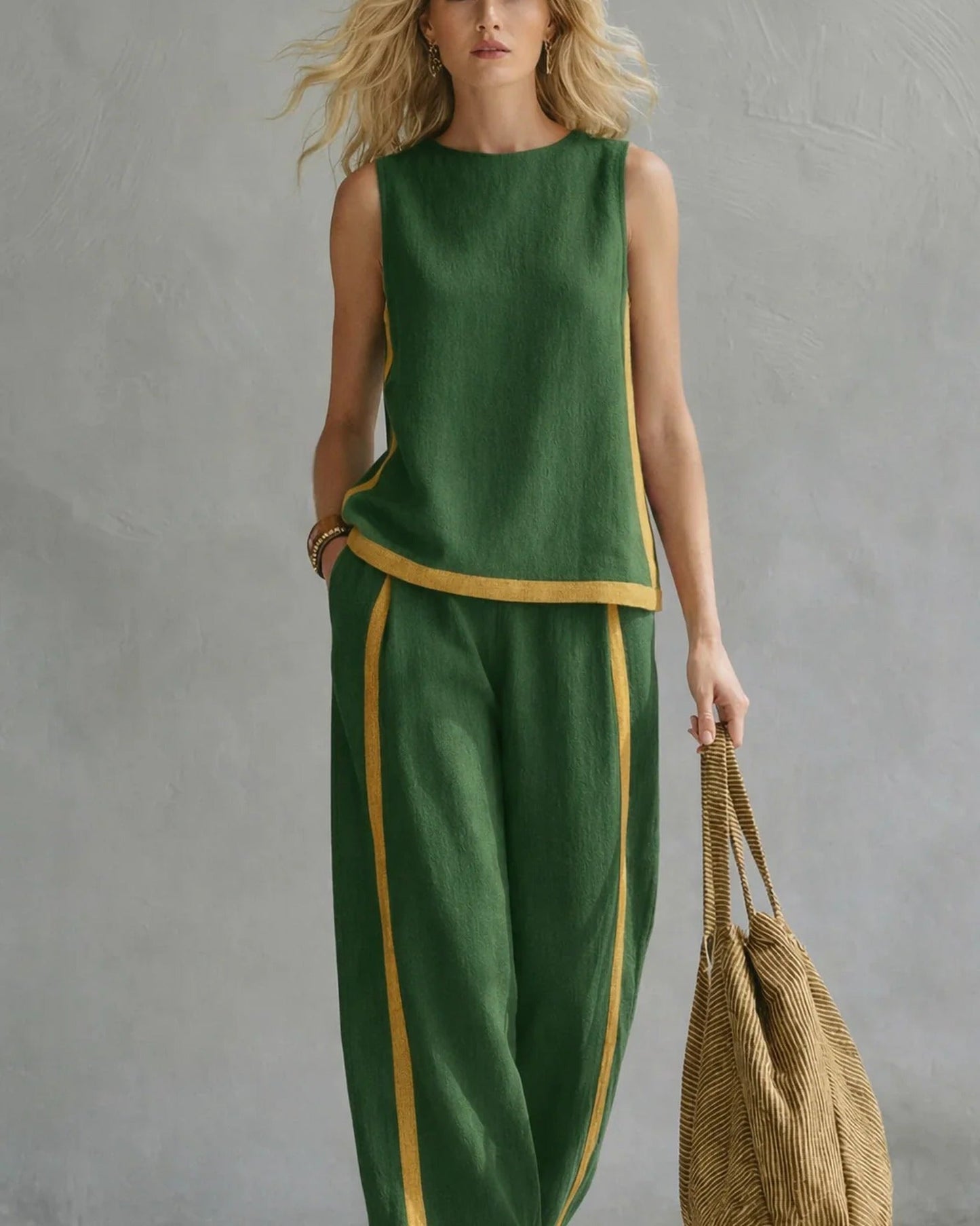 Amina Women's Co Ord Set | Layered Fringe, Wide Leg Trousers 5