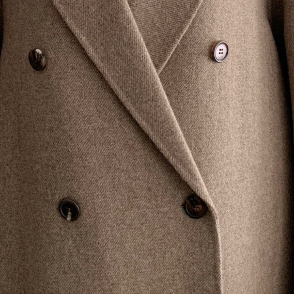 Ava Ladies Winter Coat | Luxe Double-Breasted, Oversized Polyester