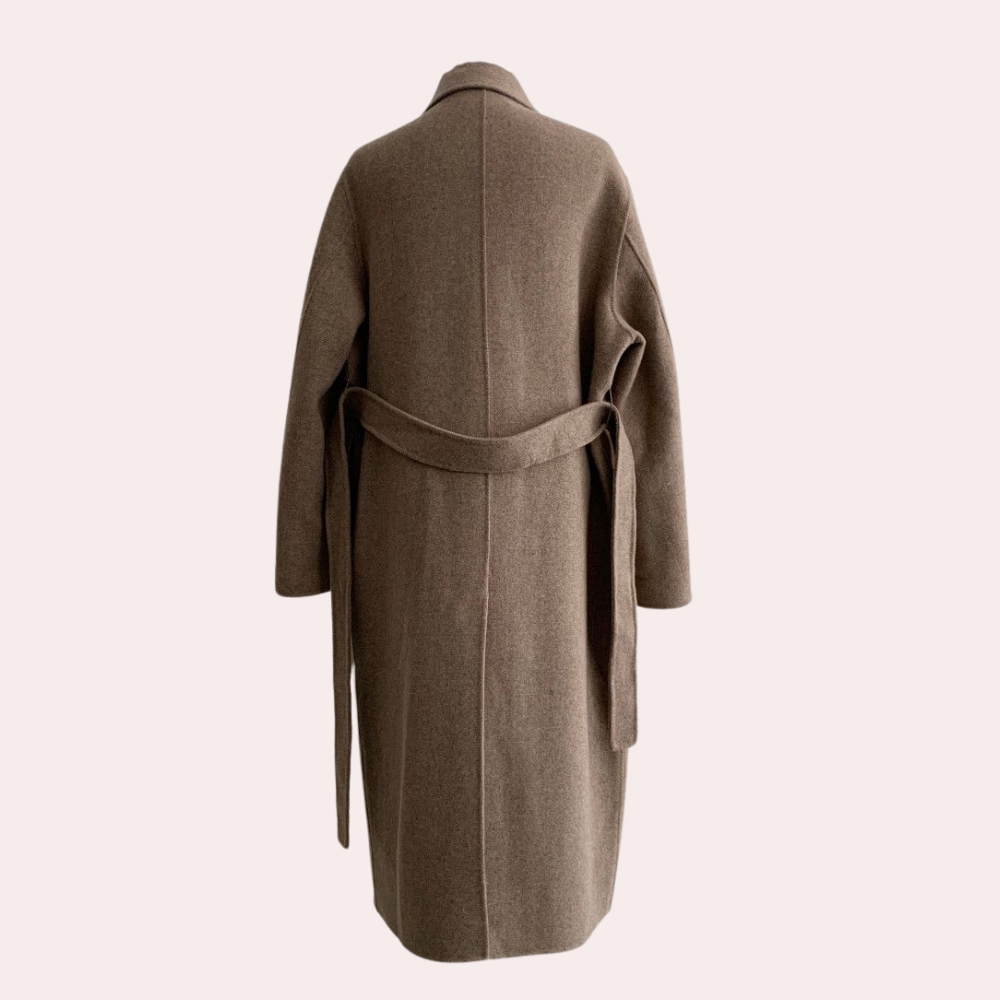 Ava Ladies Winter Coat | Luxe Double-Breasted, Oversized Polyester